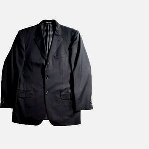 Corneliani® 40R (EU 50R) Super 110's Midnight Blue Black Blazer 100% Virgin Wool